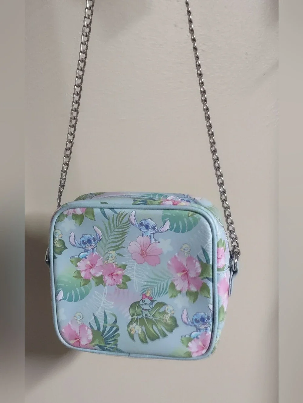 Loungefly Disney Stitch Duck Flower Square Crossbody Bag ...Approx 8